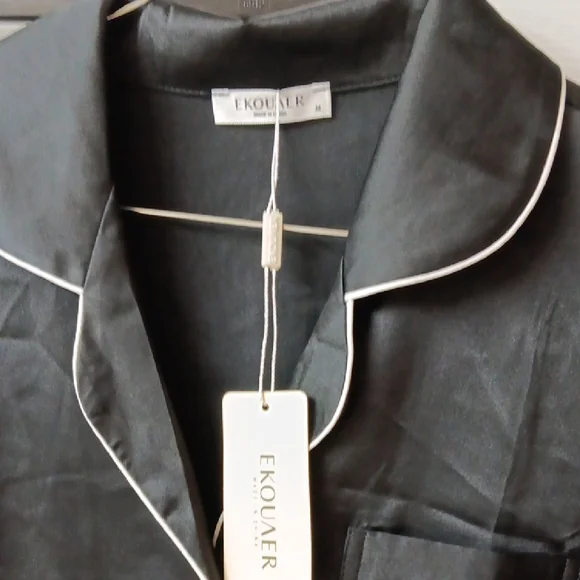 Black Satin Pajama Set - Picture 4 of 10